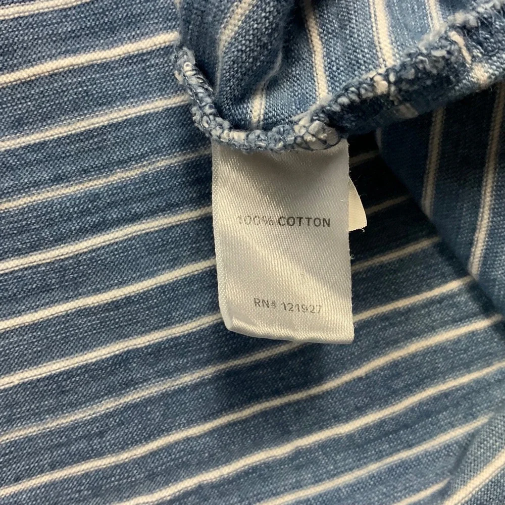 johnnie-O Mens Striped Short Sleeve Cotton Pocket Polo Shirt  4XL Blue White